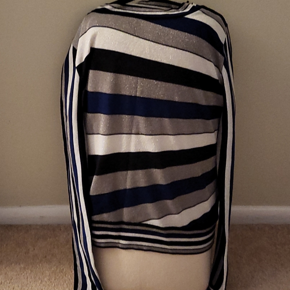 DVF sweater gray and blue metallic